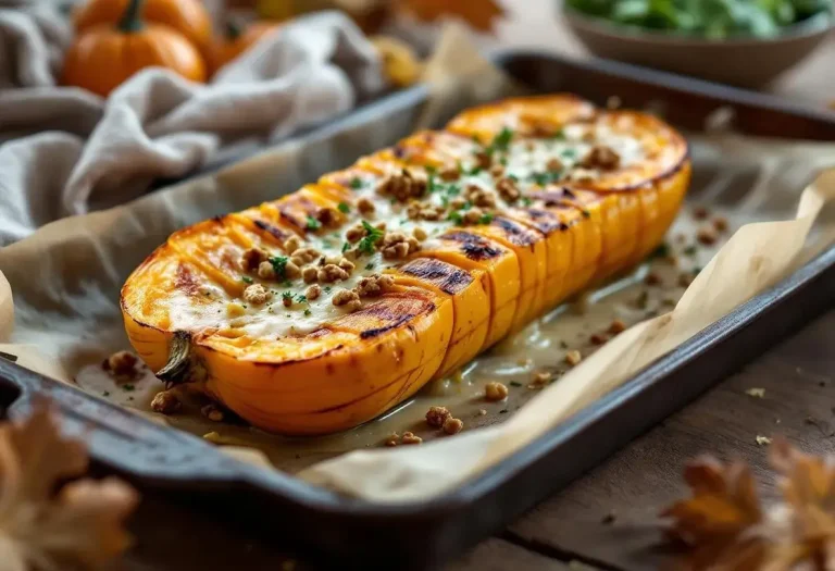 Attention : cette courge butternut tranchée comme un rôti et gratinée au four va illuminer votre automne