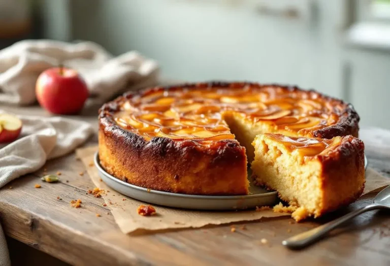 Ce gâteau aux pommes tout simple cache une couche caramélisée fondante qui change tout à chaque cuillère