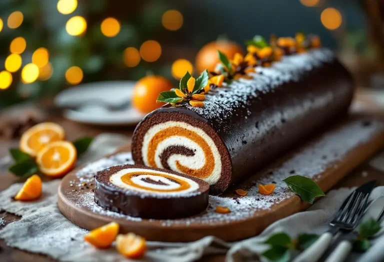Cette bûche roulée chocolat‑clémentine allie moelleux, fraîcheur d’agrumes et élégance pour un Noël inoubliable