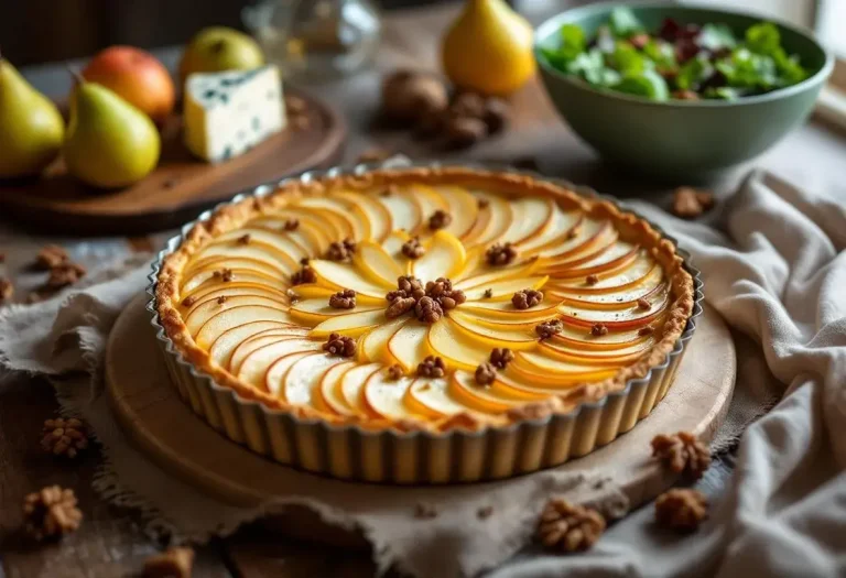 Cette tarte poire-Roquefort aux noix est un shoot d’automne sucré-salé qui fait chavirer les papilles