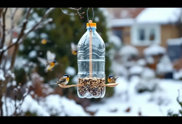 Elle pensait bricoler une simple activité pour ses enfants : cet objet du quotidien a transformé son jardin en aimant à oiseaux tout l’hiver