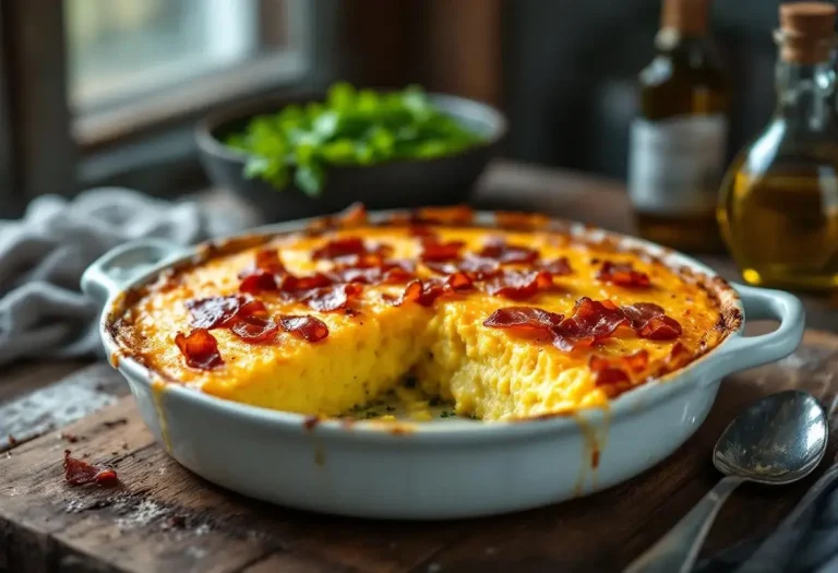 Ingrédients pour une polenta gratinée au gorgonzola et à la pancetta croustillante