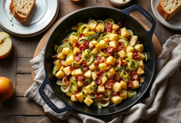 « Je la prépare en 10 minutes pour toute la famille » : ma poêlée poireaux-pommes-lardons ultra rapide et vraiment simple
