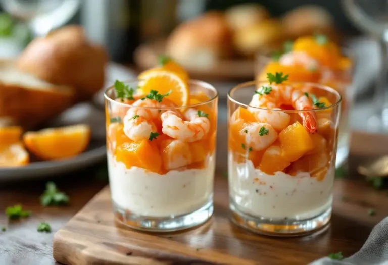 Verrines clémentines-crevettes : l’apéritif ultra frais et chic, prêt en quelques minutes