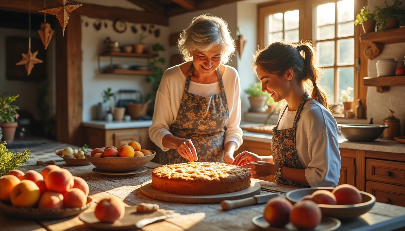 découvrez la recette traditionnelle du gâteau aux pêches de mamie, accompagnée d'astuces simples pour réussir ce dessert savoureux et gourmand à coup sûr.