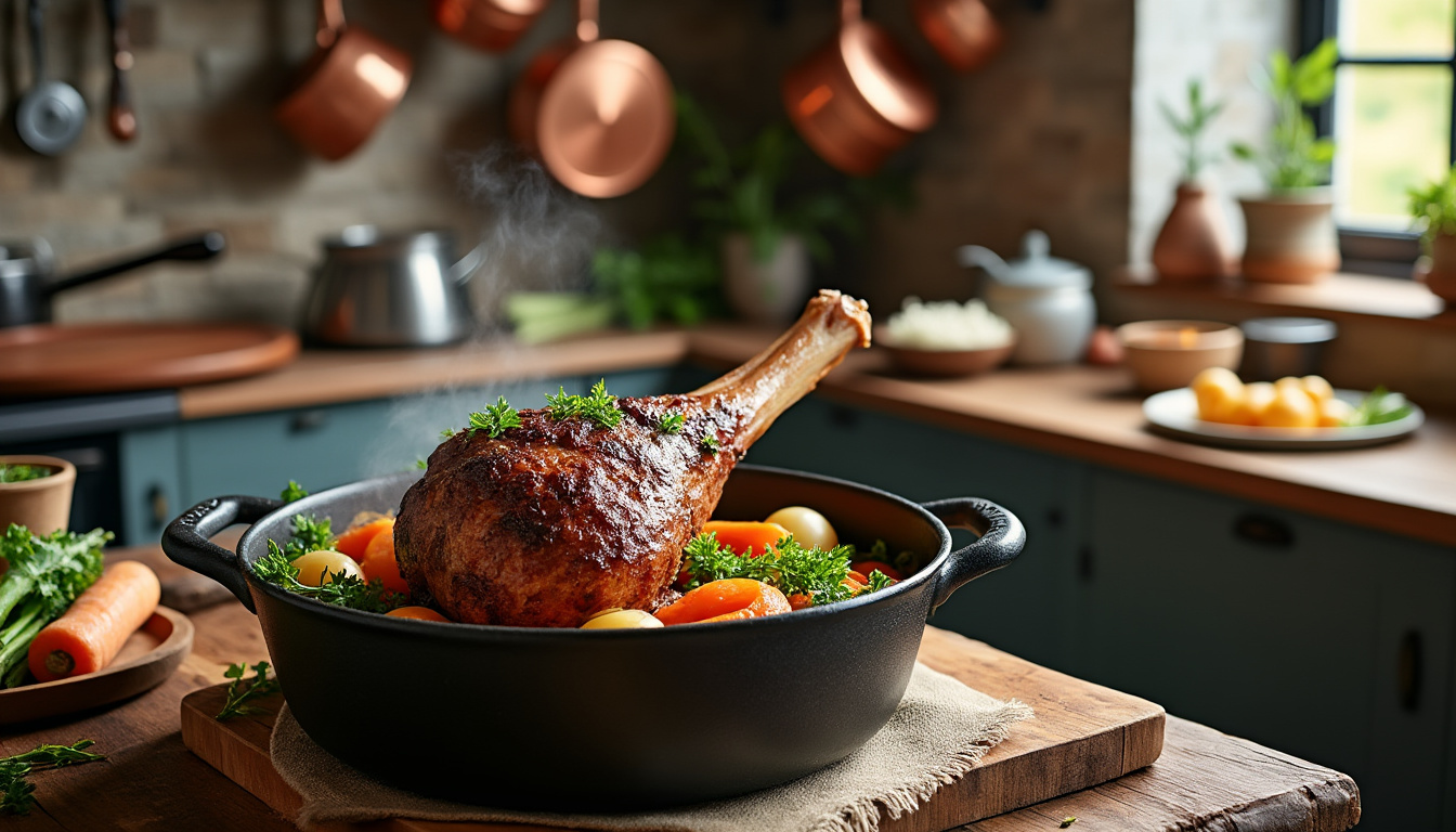 découvrez la recette traditionnelle du gigot de 7 heures, un plat mijoté lentement pour une viande tendre et savoureuse, idéal pour un repas réussi en famille ou entre amis.