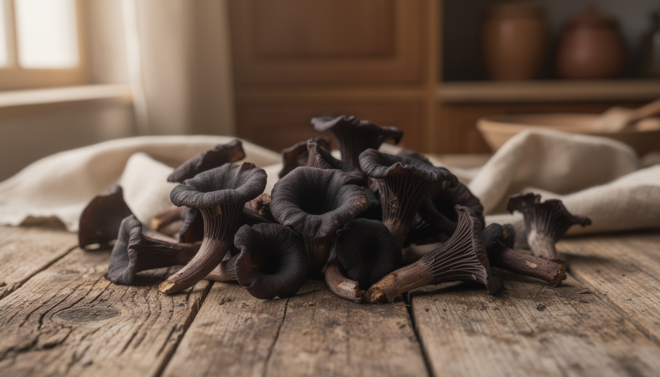 découvrez des idées de recettes savoureuses avec des trompettes-de-la-mort, ces champignons identifiés pour sublimer vos plats automnaux.